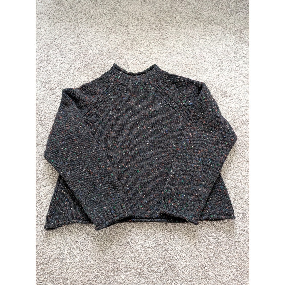 Toast Orla Donegal Wool Sweater Size Medium Gray Flecked Jumper Knit EUC - Picture 2 of 6